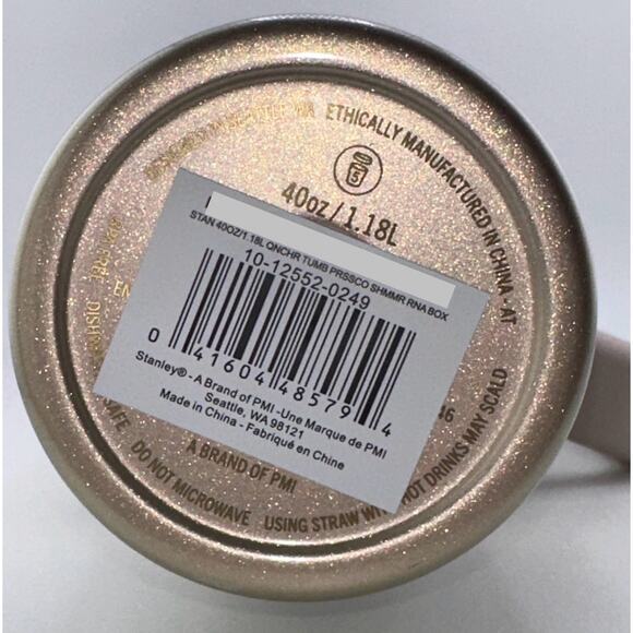 STANLEY HOLIDAY Quencher H2.0 FlowState Tumbler 40 oz, GOLD PROSECCO SHIMMER - Picture 6 of 6